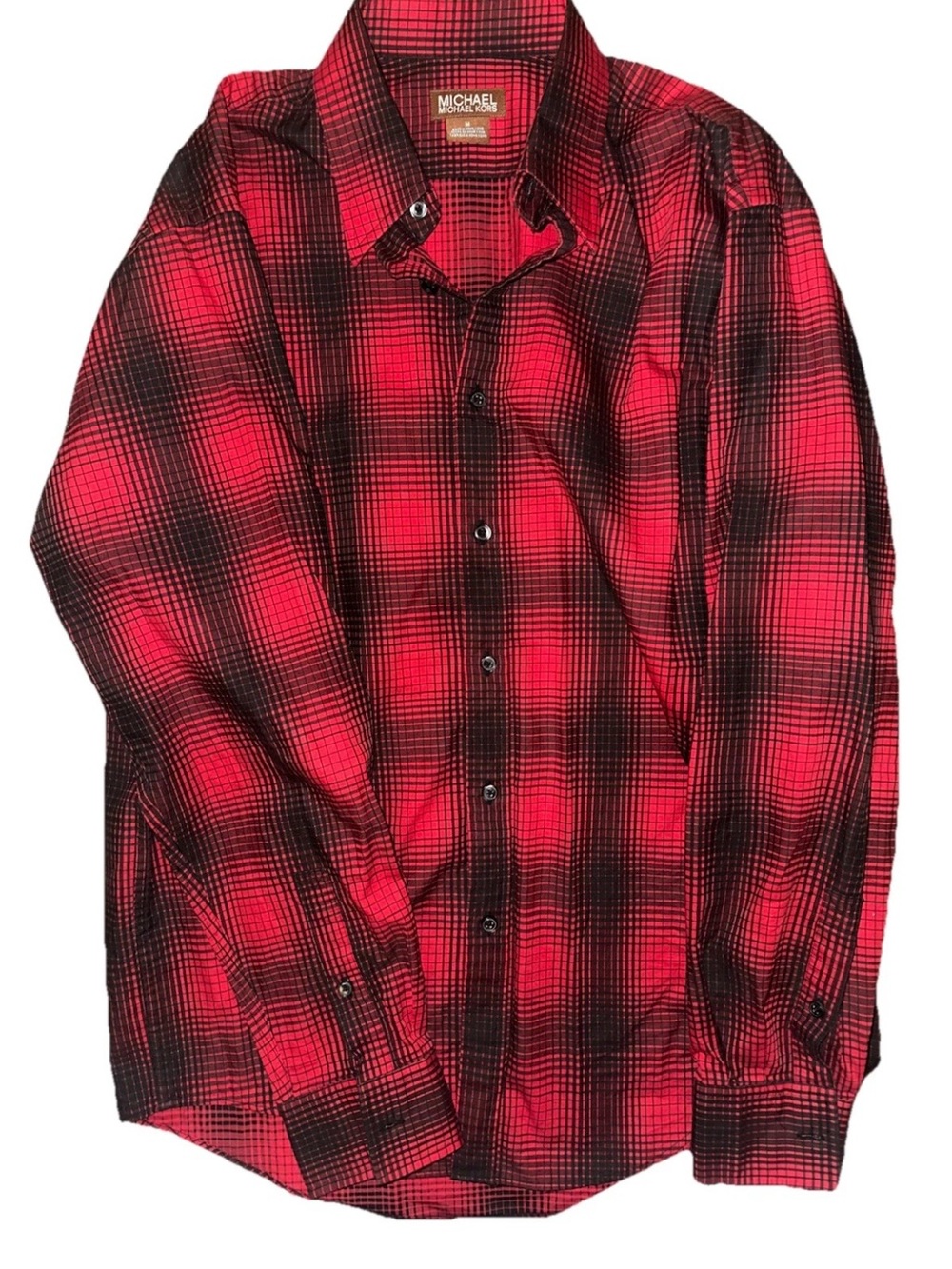 Michael Kors Red Plaid Men's Button-Down Shirt